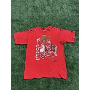 Vintage Michael Jordan Chicago Bulls 1990 Caricature Salem Shirt NBA Size Large